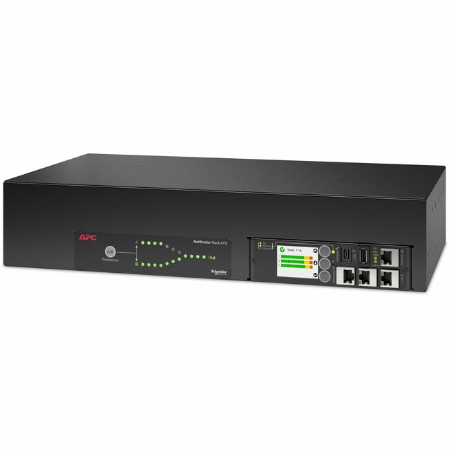 APC by Schneider Electric AP4432A APC Netshelter Rack Automatic Transfer Switch, 2U, 30A, 200/208V, 2 L6-30 IN, 16 C13, 2 C19 OUT, 50/60Hz