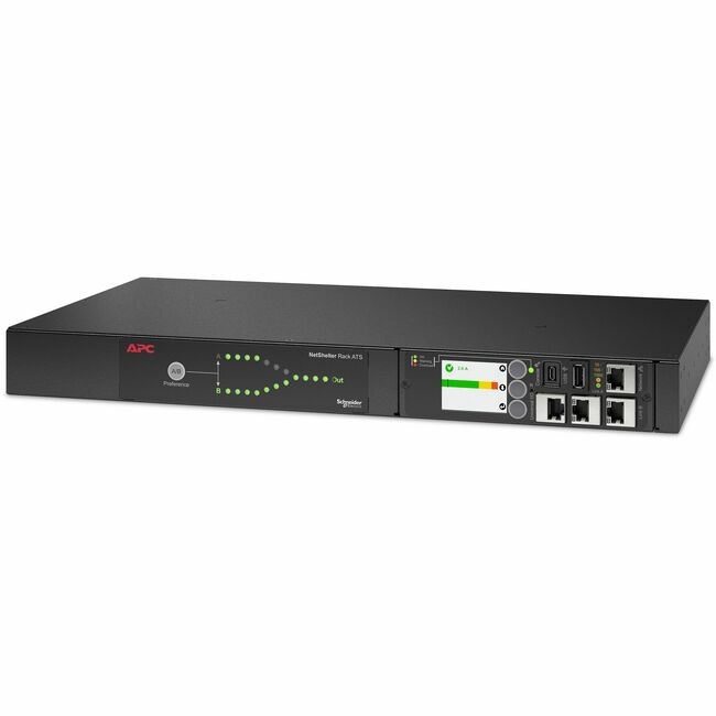 APC by Schneider Electric AP4450A APC Netshelter Rack Automatic Transfer Switch, 1U, 15A, 100/120V, 5-15 IN, 10 5-15R OUT, 50/60Hz
