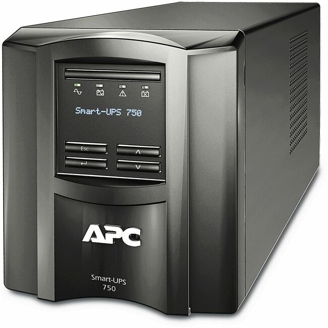 APC by Schneider Electric SMT750C APC Smart-UPS, Line Interactive, 750VA, Tower, 120V, 6x NEMA 5-15R outlets, SmartConnect Port+SmartSlot, AVR, LCD