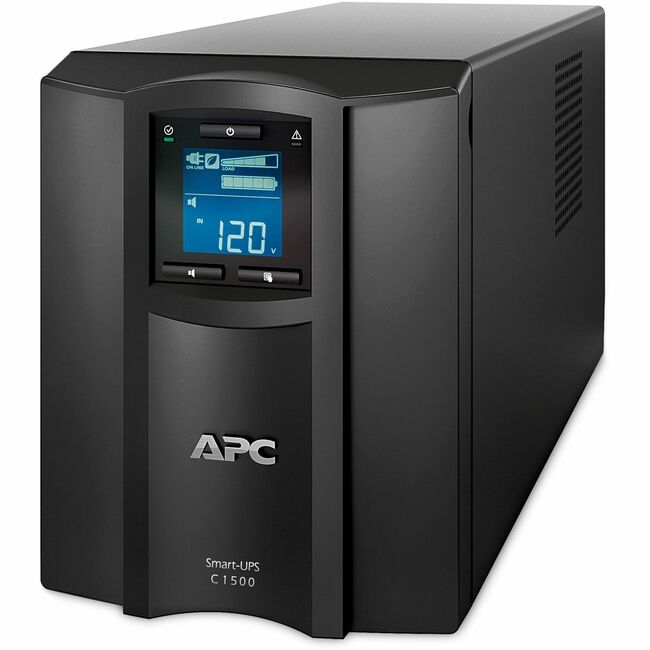 APC by Schneider Electric SMC1500C APC Smart-UPS C, Line Interactive, 1440VA, Tower, 120V, 8x NEMA 5-15R outlets, SmartConnect port, USB and Serial communication, AVR, Graphic LCD