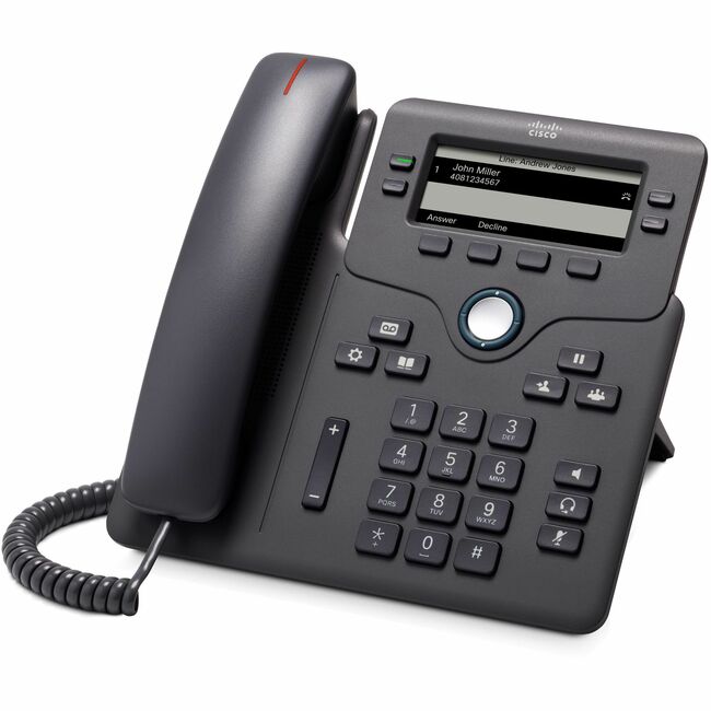 Cisco CP-6851-3PCC-K9= 6851 Teléfono IP - Con Cable - 3 Conferencias Múltiples - Montable en Pared, Escritorio - Carbón
