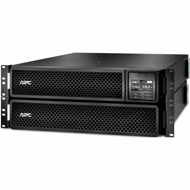 APC by Schneider Electric SRT3000RMXLW-IEC APC Smart-UPS On-Line, 3kVA, Rackmount 2U, 208V/230V, 6x C13+2x C19 IEC outlets, SmartSlot, Extended runtime, W/ rail kit