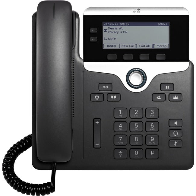 Cisco CP-7821-3PCC-K9= 7821 IP Phone - Con Cable - 3 Conferencias Múltiples - Montable en Pared - Negro