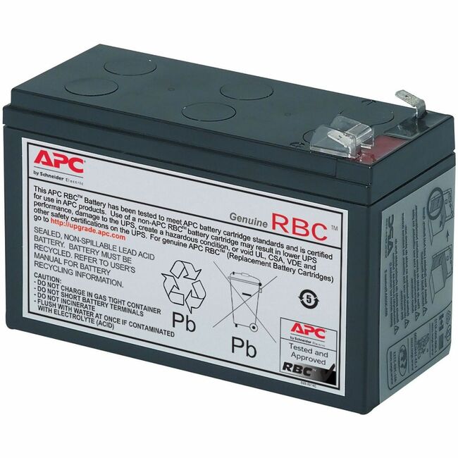 APC by Schneider Electric RBC2 Cartucho de Batería de Reemplazo APC, Batería de ácido de plomo regulada por válvula, 7Ah, 12VDC, garantía de 2 años