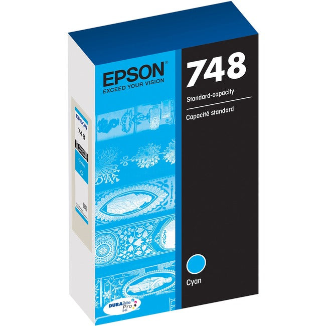 Epson T748220 Cartucho de Tinta Inkjet Original Epson DURABrite Pro 748 de Rendimiento Estándar - Cian - 1 Pieza
