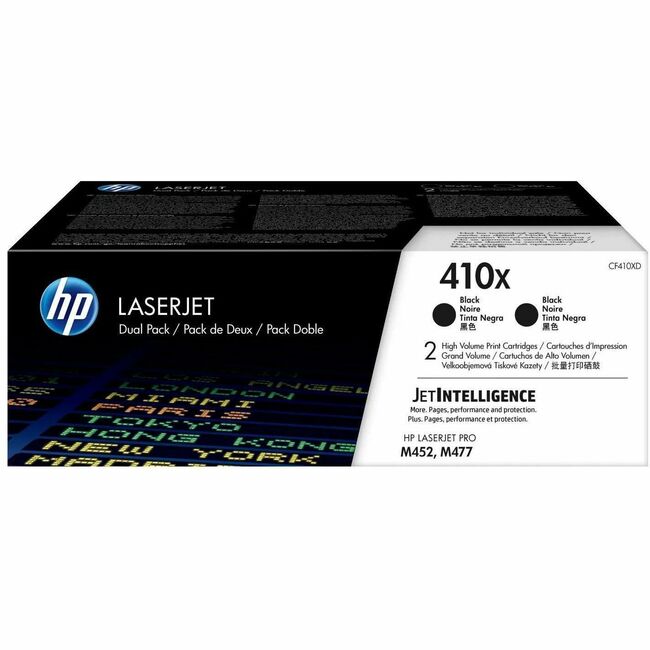 HP I CF410XD HP 410X (CF410XD) Cartucho de Tóner Láser Original de Alto Rendimiento - Negro - 1 Cartón