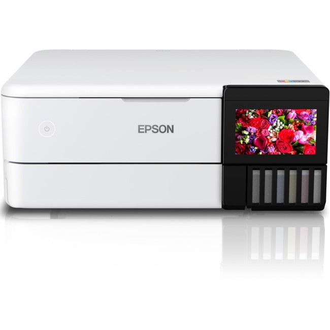 Epson C11CJ20201 ET-8500 Impresora Multifunción de Inyección de Tinta-Color-Copiadora/Escáner-5760x1440 dpi Impresión-Impresión Dúplex Automática-100 hojas Entrada-Escáner Plano Color-1200 dpi Escaneo Óptico-LAN Inalámbrica-Epson Connect-Impresión An