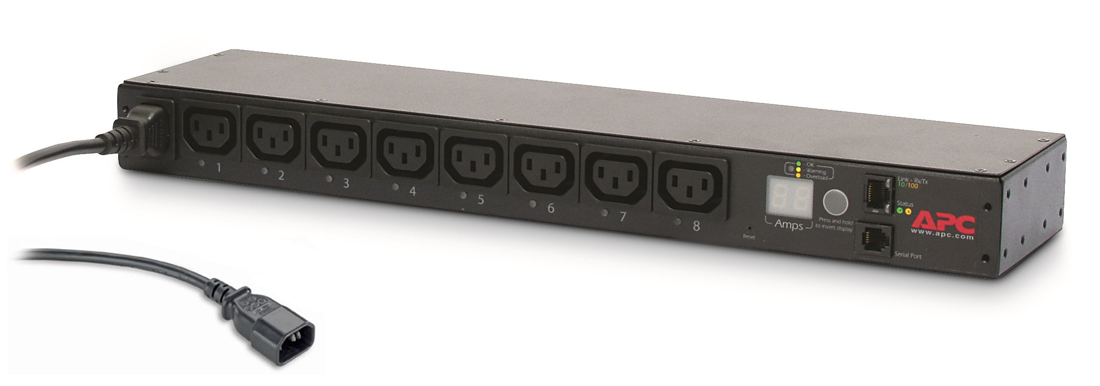 APC by Schneider Electric AP7920B APC NetShelter Switched Rack PDU, 1U, 1PH, 2.3kW 230V 10A o 2.5kW 208V 12A, 8 salidas C13, cable C14