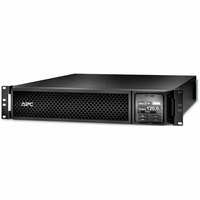 APC by Schneider Electric SRT1500RMXLA APC Smart-UPS On-Line, 1500VA, Rackmount 2U, 120V, 6x NEMA 5-15R outlets, SmartSlot, Extended runtime, W/ rail kit