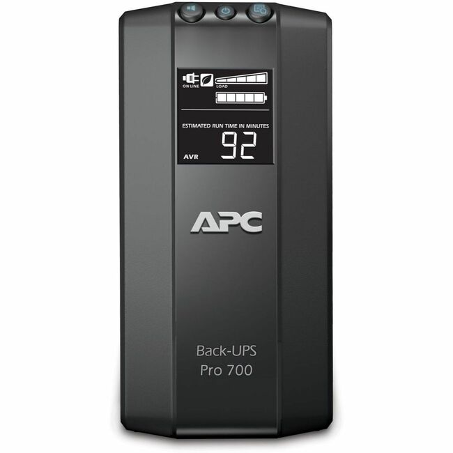 APC by Schneider Electric BR700G APC Back-UPS Pro, 700VA/420W, Tower, 120V, 6x NEMA 5-15R outlets, AVR, LCD, Batería Reemplazable por el Usuario