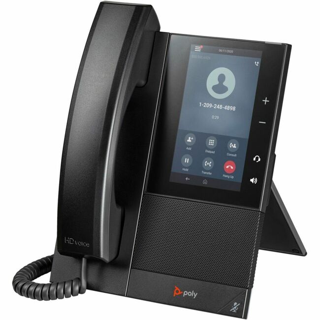 HP 82Z82AA Teléfono IP Poly CCX 505 - Con Cable - Con Cable/Inalámbrico - Bluetooth, Wi-Fi - De Escritorio, Montable en Pared - Negro