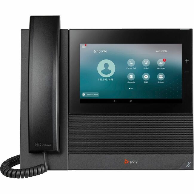 HP 82Z85AA Poly CCX 600 Teléfono IP - Con Cable - Con Cable/Inalámbrico - Bluetooth, Wi-Fi - De Escritorio - Negro
