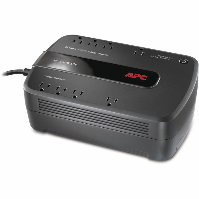 APC by Schneider Electric BE650G1 APC Back-UPS 650VA, 120V, 8 outlets NEMA (4 de protección de sobretensión)