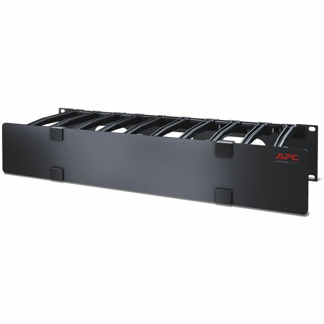 APC by Schneider Electric AR8606 APC NetShelter Cable Management, Horizontal Cable Manager, 2U, Single Side with Cover, Black, 482.6 x 88.9 x 165.1 mm