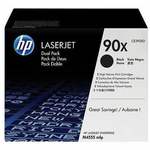 HP I CE390XD HP 90X (CE390XD) Cartucho de Tóner Láser Original - Paquete Dual - Negro - 1 Cartón
