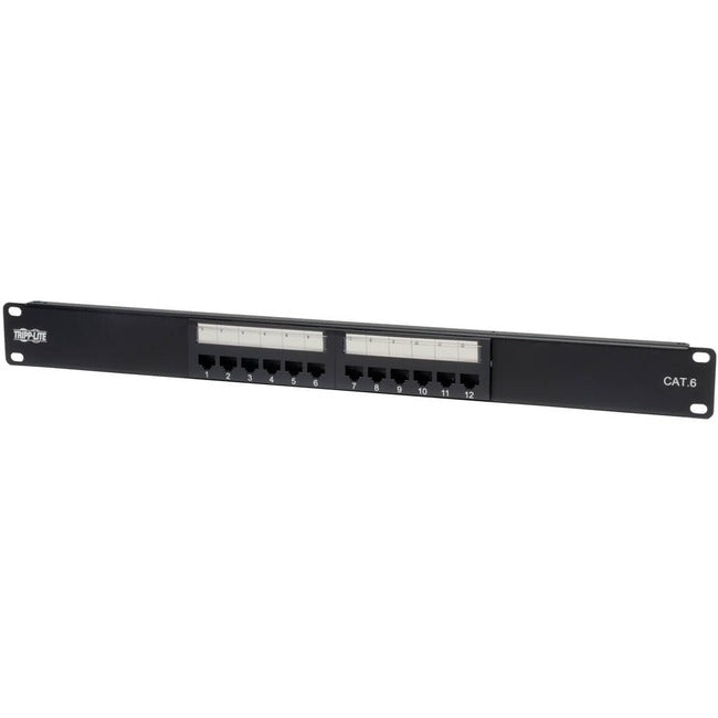 Eaton N252-012 Tripp Lite by Eaton Panel de Parcheo de 12 Puertos Cat6 Cat5 568B 110 Punch Down Montaje en Bastidor RJ45 1URM TAA