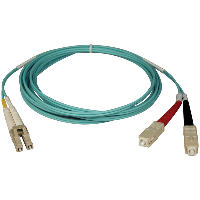 Eaton N816-10M Tripp Lite Series 10Gb Duplex Multimode 50/125 OM3 LSZH Fiber Patch Cable (LC/SC) - Aqua, 10M (33 ft.)