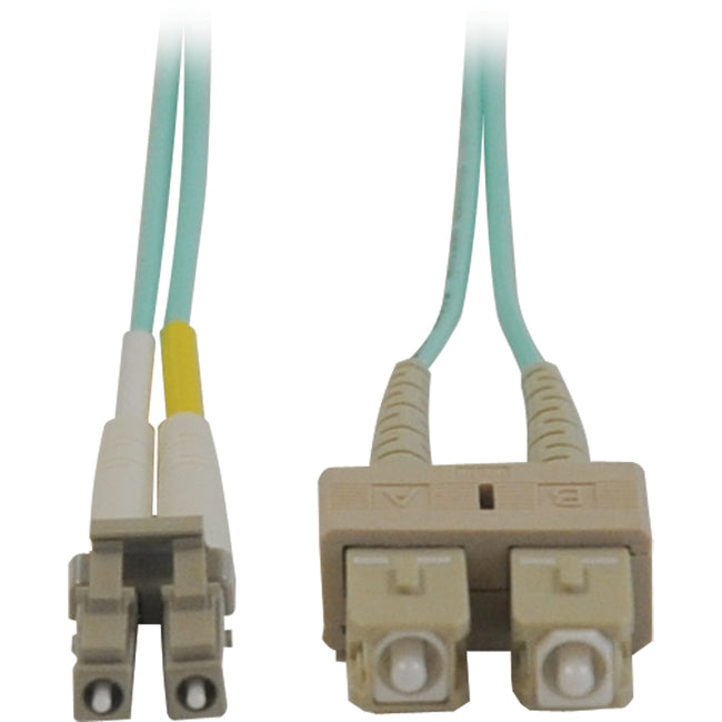 Eaton N816-15M Tripp Lite Series 10Gb Duplex Multimode 50/125 OM3 LSZH Fiber Patch Cable (LC/SC) - Aqua, 15M (50 ft.)