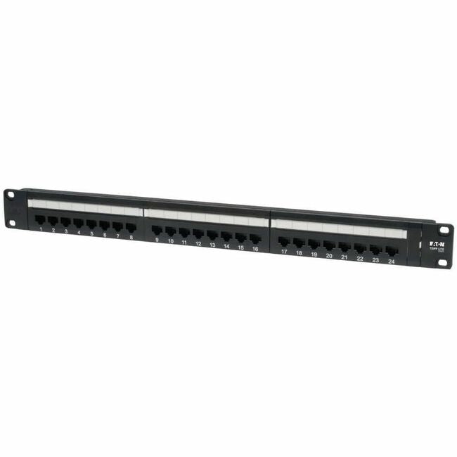 Eaton N252-024 Panel de parcheo Tripp Lite by Eaton Cat6 Cat5 de 24 puertos Montaje en bastidor 110 Punch Down RJ45 Ethernet 1URM
