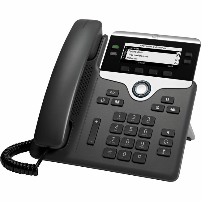 Cisco Systems CP-7841-3PCC-K9= Cisco 7841 IP Phone - Con cable - Con cable - Escritorio, Montable en pared - Negro - Compatible con TAA