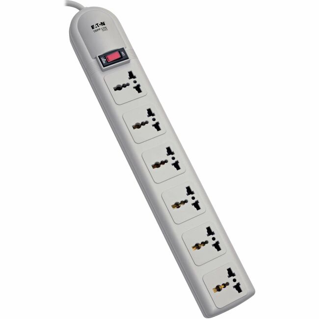 Eaton SUPER6OMNID Tripp Lite by Eaton Protect It! 230V 6 Tomacorrientes Universales Supresor de Picos 1.8M Cable Enchufe Alemán/Francés 750 Joules