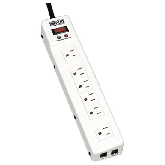 Eaton TLM626TEL15 Tripp Lite by Eaton Protect It! Supresor de Picos con 6 Receptáculos de Ángulo Recto Cable de 15 ft. (4.57 m) 1340 Joules Protección Tel/Módem