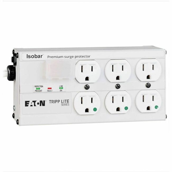 Eaton ISOBAR6ULTRAHG Tripp Lite Series Isobar Hospital-Grade 6-Outlet Surge Protector, 15 ft. (4.57 m) Cord, 3330 Joules, LEDs, UL 1363, Not For Patient-Care Vicinities