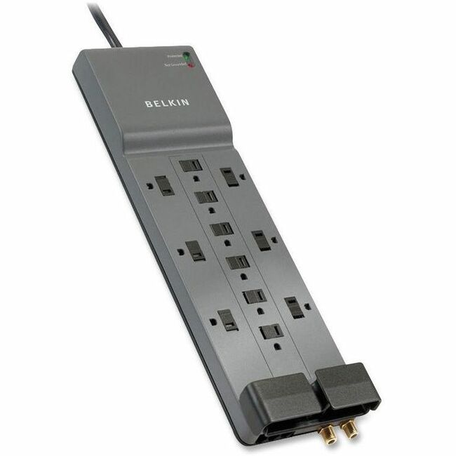 Belkin International INC BE112230-08 Belkin Protector contra Sobretensiones de 12 Salidas para Hogar/Oficina con Cable de 8 pies - Cable de 8 pies - Negro - 3780 Joules