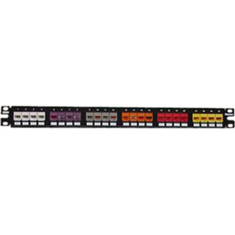 Panduit Corp CPP24FMWBLY Panduit Mini-Com CPP24FMWBL Panel de Parcheo Modular de 24 Puertos