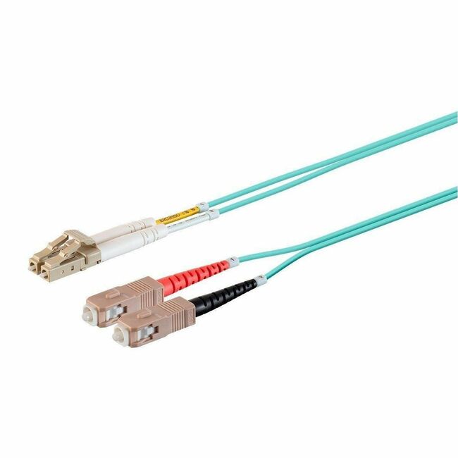 Monoprice, Inc. 38421 Cable de Fibra Óptica Multimodo OM4 Monoprice - LC-SC UL 50/125 OFNR Dúplex Aguamarina 10m