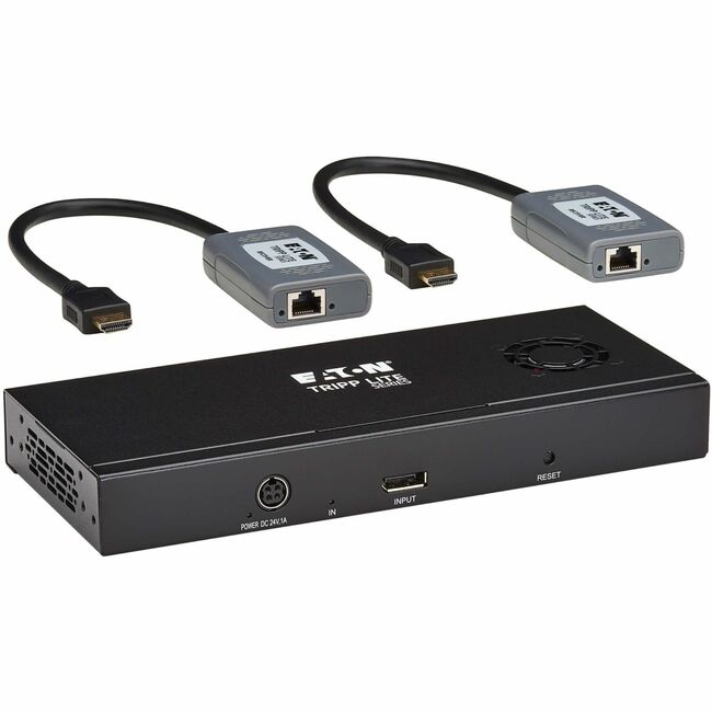 Eaton B156E-002-H8K-K Kit Divisor/Extensor Eaton Tripp Lite Series de 2 Puertos DisplayPort a HDMI sobre Cat6, Hub MST, 8K/4K 60 Hz, DP 1.4, Hasta 230 pies (70 m), TAA