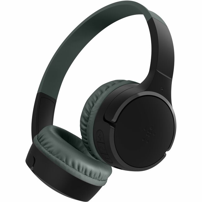 Belkin International INC AUD002BTBKV3 Belkin Auriculares Inalámbricos Bluetooth On-Ear para Niños con Micrófono - Límite de 85dB - con Cable USB-C - Headset - Negro