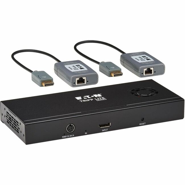 Eaton B156E-002-8K-K Kit divisor/extensor DisplayPort a DisplayPort de 2 puertos Eaton Tripp Lite Series sobre Cat6, concentrador MST, 8K/4K 60 Hz, DP 1.4, hasta 230 ft. (70 m), TAA
