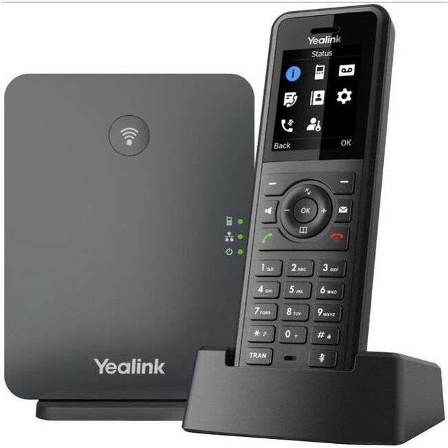 Yealink Network Technology CO. 1302027 Teléfono IP Yealink W77P - Inalámbrico - Alámbrico - DECT, Bluetooth - Escritorio, Montable en Pared - Negro, Gris Clásico