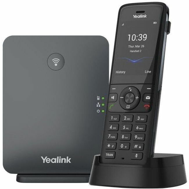 Yealink Network Technology CO. 1302026 Yealink W78P Teléfono IP - Inalámbrico - Alámbrico - DECT - De Escritorio, Montable en Pared - Negro, Gris Clásico