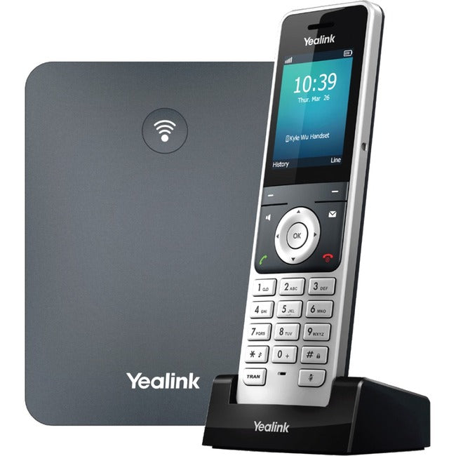 Yealink Network Technology CO. 1302024 Teléfono IP Yealink W76P - Inalámbrico - Alámbrico - DECT - Montable en Pared, Escritorio - Plata Alabastro, Gris Clásico