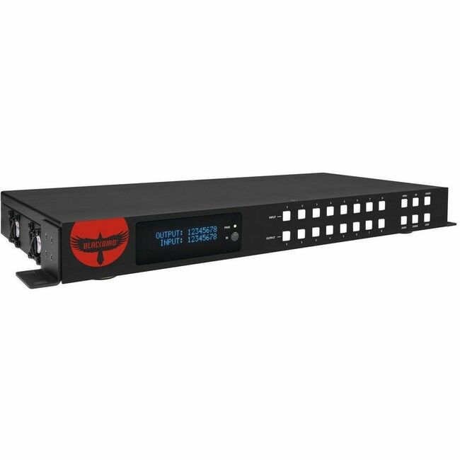 Monoprice, Inc. 44557 Monoprice Blackbird Pro-Series 4K60 8x8 Video Matrix, YUV 4:4:4, control remoto IR, Dolby TrueHD, DTS-HD Master Audio