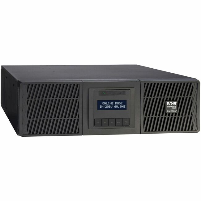 Eaton SU6000RT3UTAA Tripp Lite Series SmartOnline 6000VA 5400W 208V Online Double-Conversion UPS - 2 L6-20R and 2 L6-30R Outlets, L6-30P Input, Network Card Included, Extended Run, 3U Rack/Tower, TAA