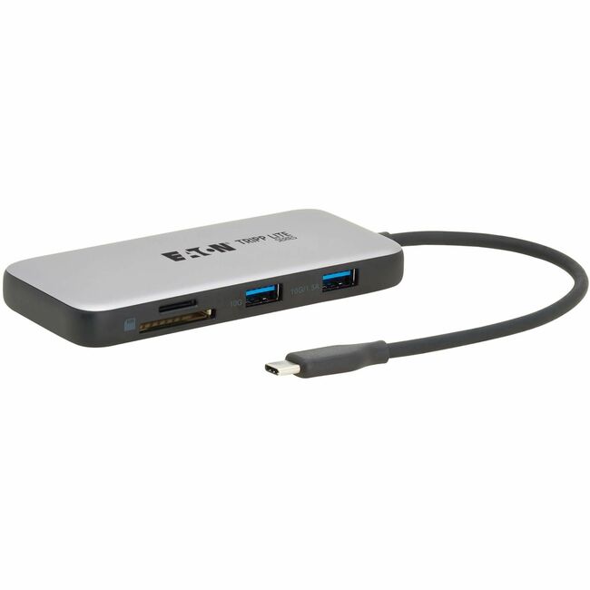 Eaton U444-06N-H4MUC3 Adaptador multipuerto USB-C Eaton Tripp Lite Series - HDMI 4K 60 Hz, puertos concentrador USB 3.2 Gen 2, ranuras para tarjetas de memoria, carga PD 100W, HDR, HDCP 2.2
