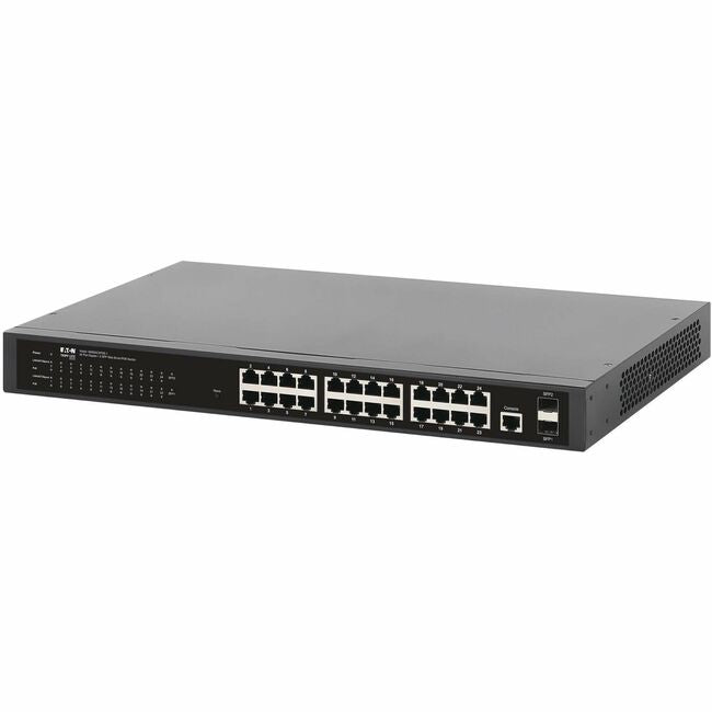 Eaton NGS24C2POE-1 Tripp Lite Series Conmutador Ethernet Gigabit Administrado de 24 Puertos con PoE+ - Capa 2, 1 Gbps, 2x Puertos SFP GbE, 370W PoE, 1U Montaje en Bastidor/Escritorio