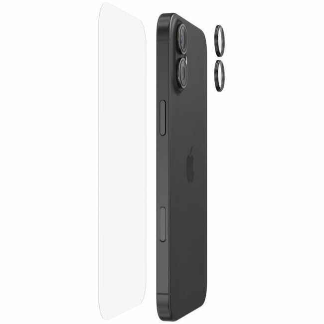 Belkin International INC OVA181FQBK Protector de Lente de Cámara TemperedGlass de Belkin Paquete de 2 para iPhone 16 / iPhone 16 Plus