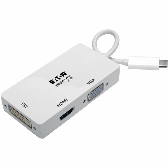 Eaton U444-06N-HDV4K6 Tripp Lite Series USB-C Multiport Adapter (M/3xF) - 4K 60 Hz HDMI, DVI, VGA, HDCP, Blanco