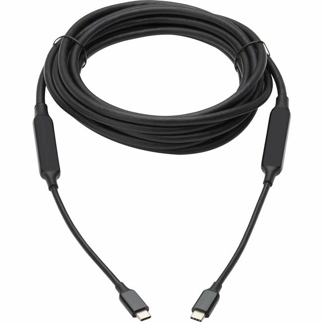 Eaton U420-05M-G2 Cable Activo USB-C de Función Completa Eaton Tripp Lite Series (M/M) con Repetidor - USB 3.2 Gen 2 (10 Gbps), 8K 60 Hz, Carga PD 60W, 5 m (16.4 pies), Negro