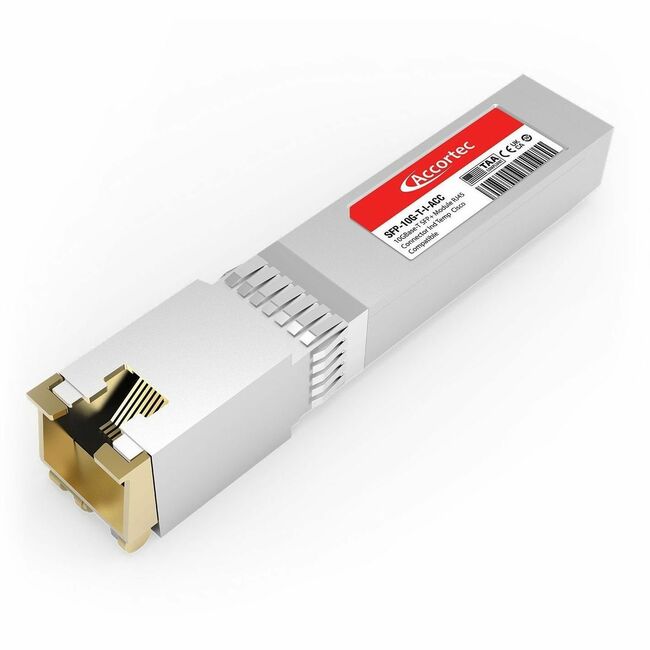 Accortec Incorporated SFP-10G-T-I-ACC Módulo SFP+ Accortec 10GBase-T con Conector RJ45 Temperatura Industrial Compatible con Cisco