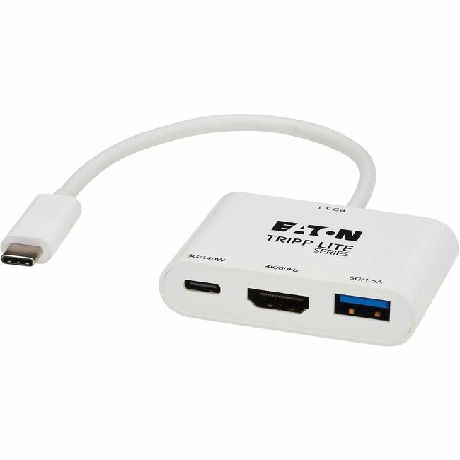 Eaton U444-06N-H4U-C3 Adaptador Multipuerto USB-C Serie Eaton Tripp Lite - HDMI 4K 60 Hz, Puertos Hub USB-A y USB-C, USB 3.2 Gen 1, Carga PD 140W, HDR, HDCP 2.3