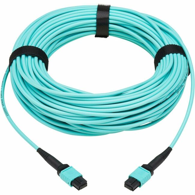 Eaton N844A-15M-8-P Tripp Lite Series 40/100/400G Multimodo 50/125 OM3 Cable de Fibra Óptica (8F MPO/MPO-PC F/F), Polaridad Tipo-A, OFNP, Aguamarina, 15 m (49.2 ft.)