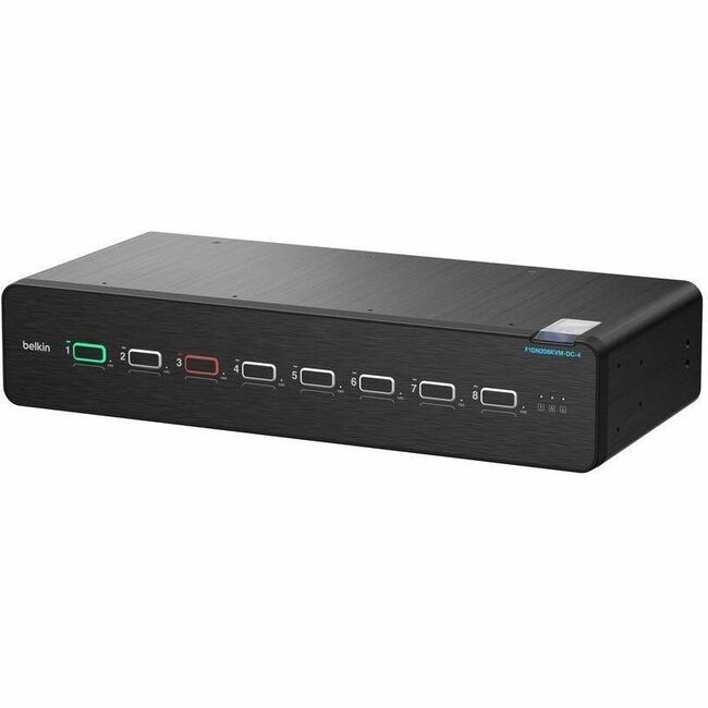Belkin International INC F1DN208KVM-DC-4 Belkin Universal DisplayPort Secure KVM, 8-Port Dual Head with CAC