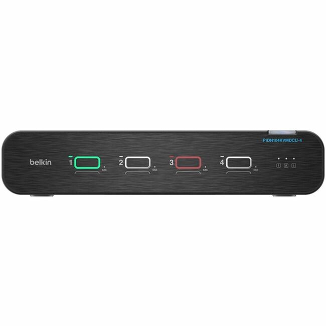 Belkin International INC F1DN104KVMDCU-4 Belkin Universal DisplayPort Secure KVM, 4-Port Single Head with CAC and USB-C