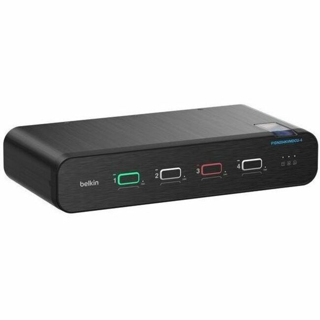 Belkin International INC F1DN204KVMDCU-4 Belkin Universal DisplayPort Secure KVM, 4-Port Dual Head with CAC and USB-C