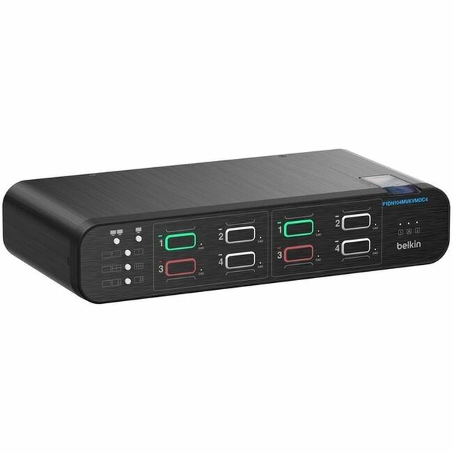 Belkin International INC F1DN104MVKVMDC4 Belkin 4:2 DisplayPort MultiClave Secure KVM with CAC